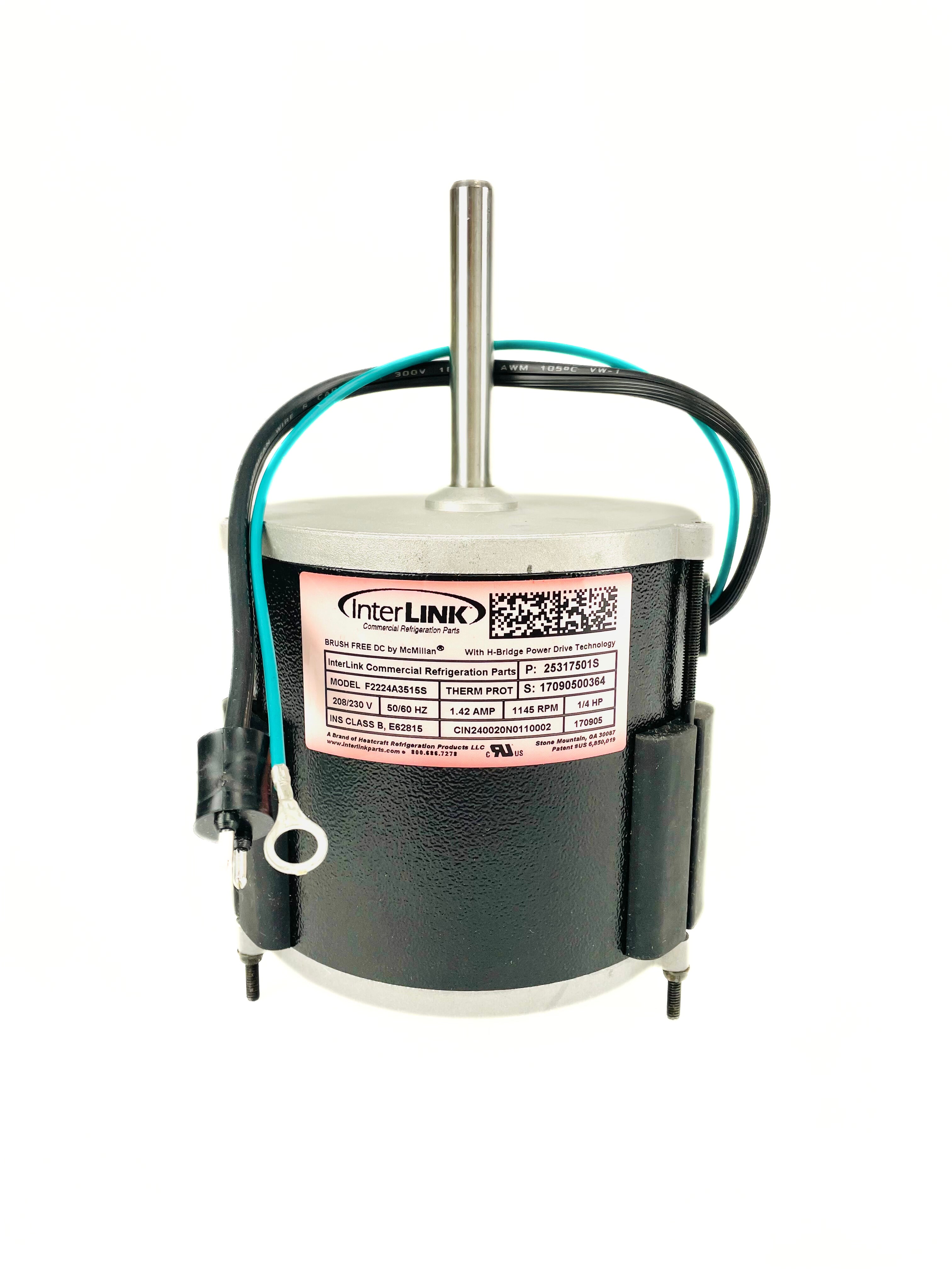 Heatcraft Interlink 1/4 HP 208/230V 1145 RPM Refrigeration Motor 25317
