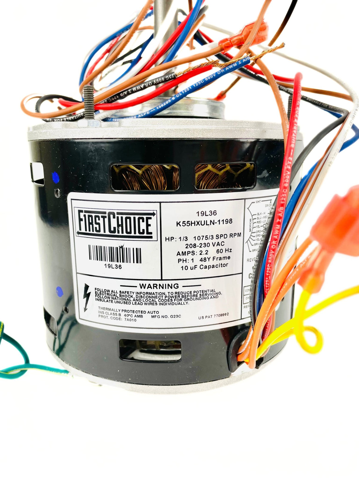 Lennox FirstChoice 1/3 HP 3 Speed 115V 1075 RPM Blower Motor 19L36