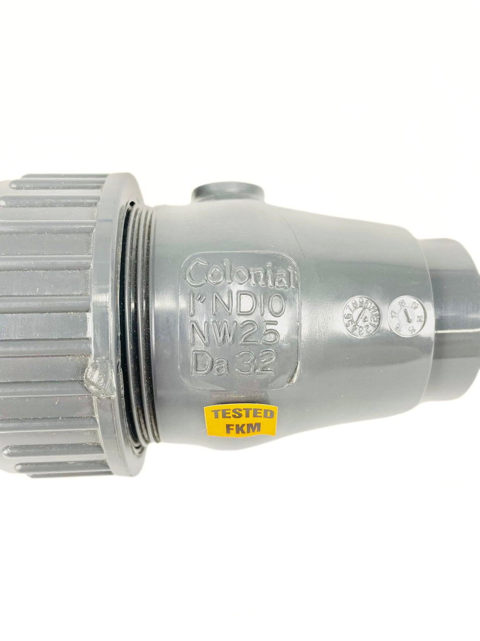 Colonial Valve 1" Single Union Ball Check Valve V10222B