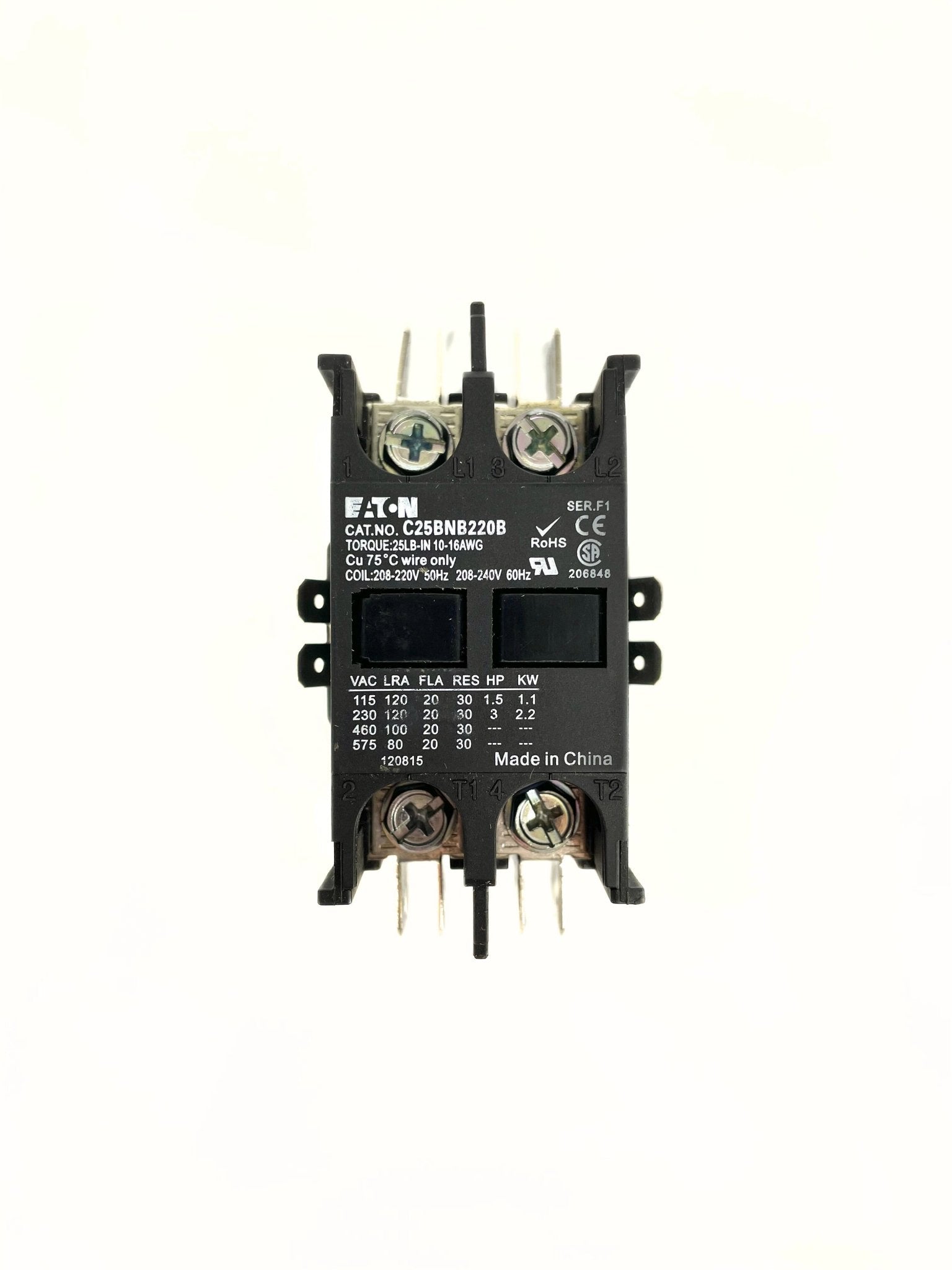 Eaton 2 Pole 20 Amp 208240V Contactor C25BNB220B