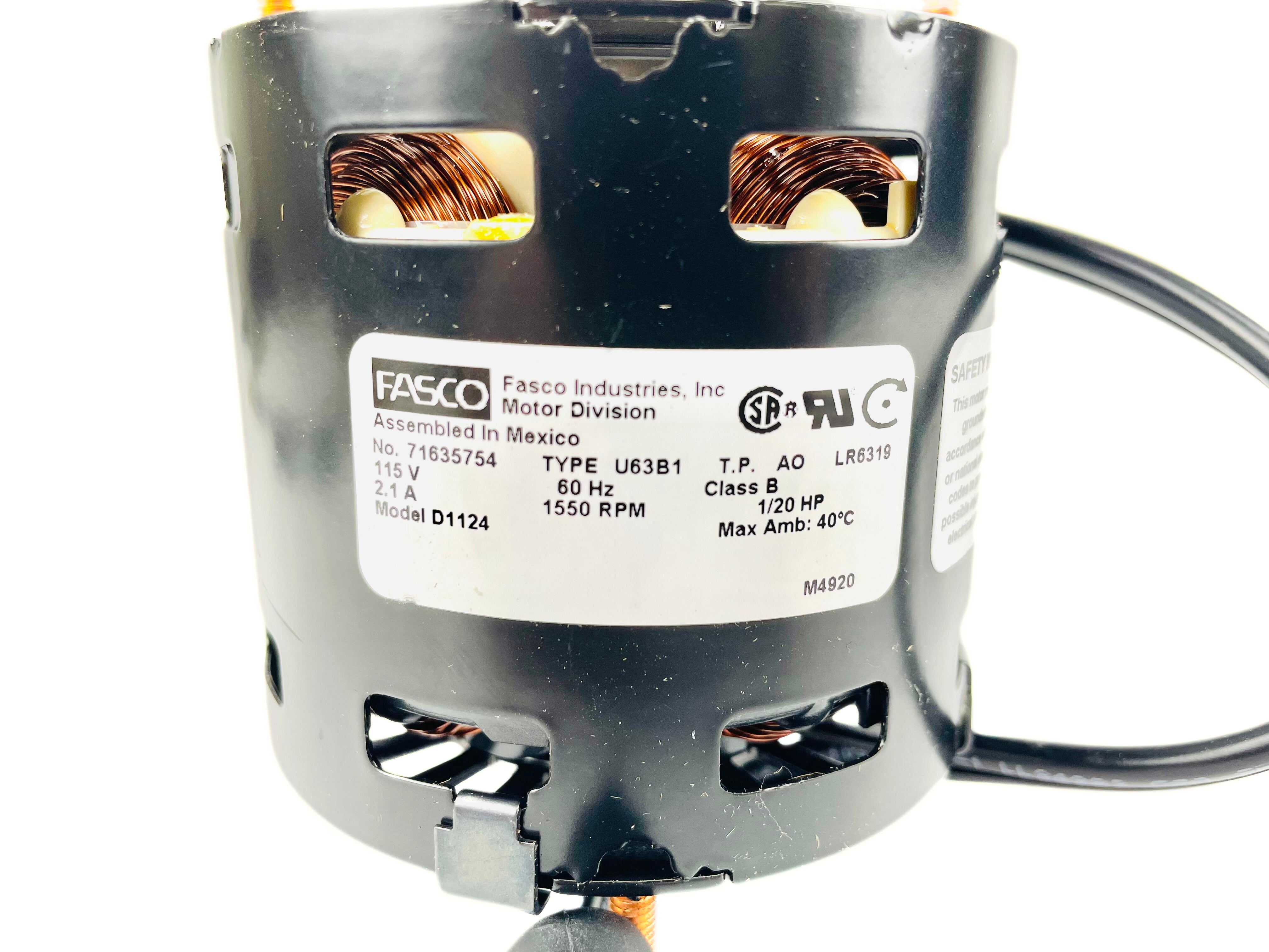 Fasco 115V 1550 RPM Refrigeration Fan Motor D1124