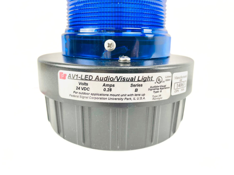 Federal Signal Blue Audio & Visual LED Light AV1-LED-024B