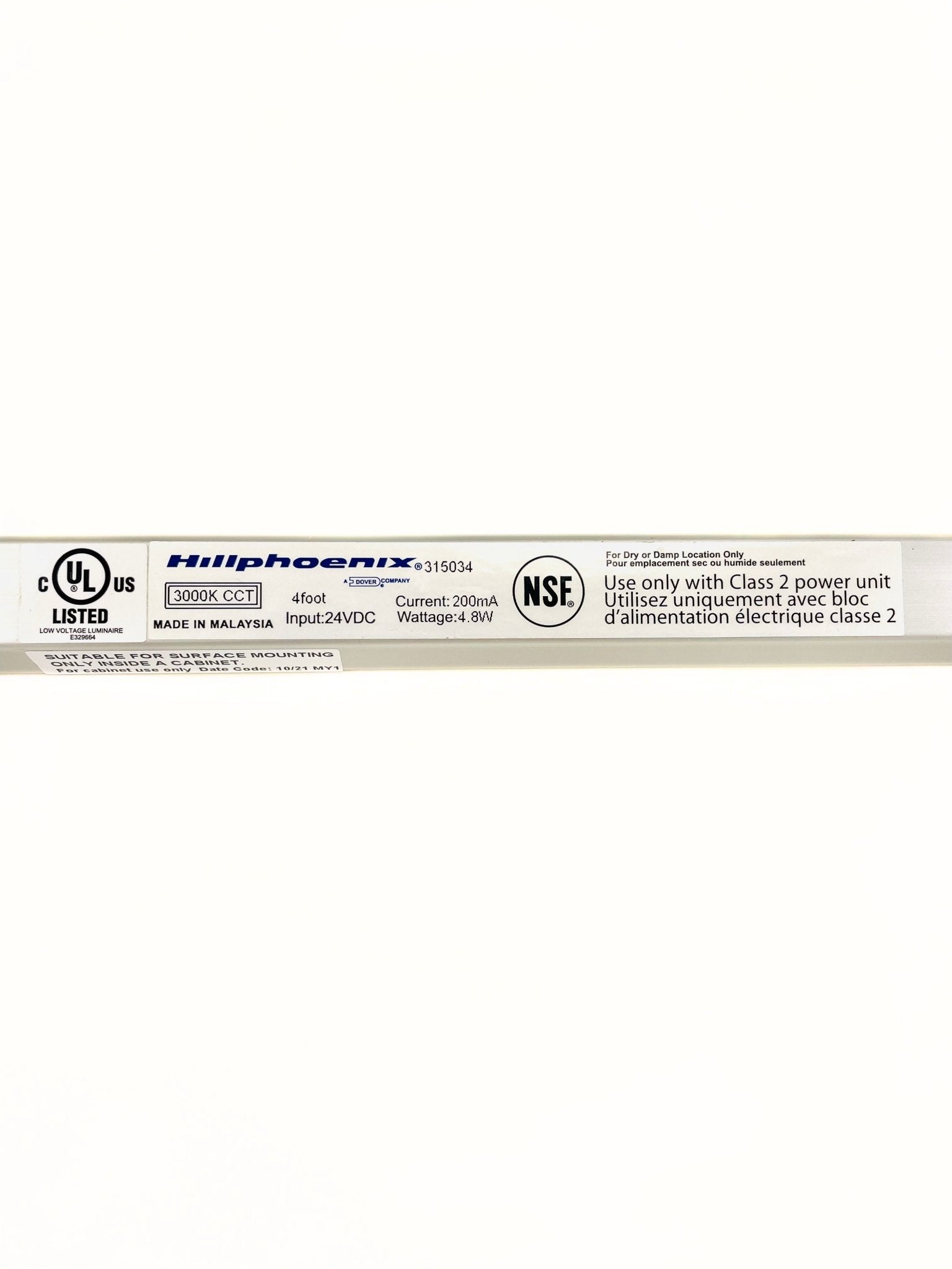 Hillphoenix 48" LED Light 3000K CL4 315034 - P105958E - Commercial Climate Supply