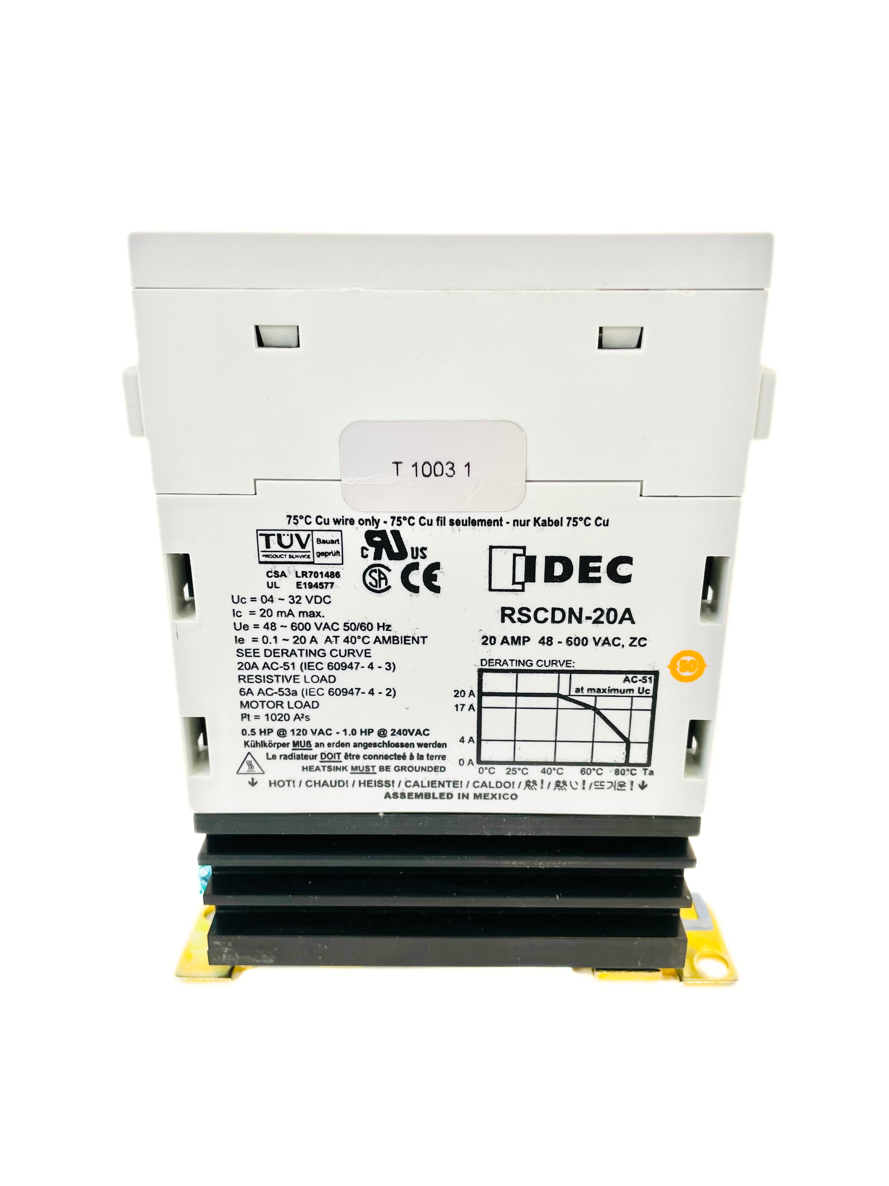 IDEC 20 Amp Solid State Relay RSCDN-20A