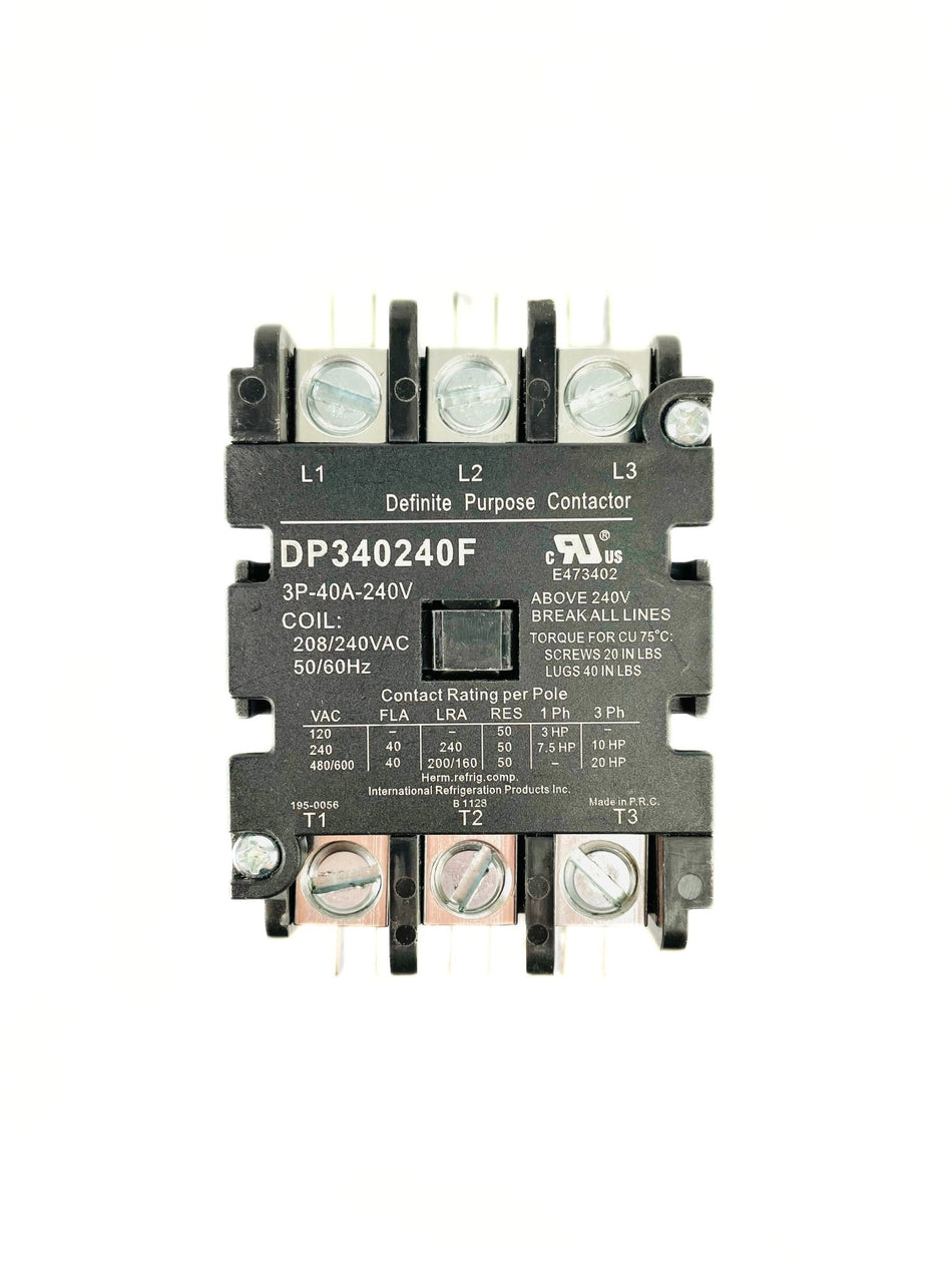 IRP 3 Pole 40 Amp 240V Definite Purpose Contactor DP340240F