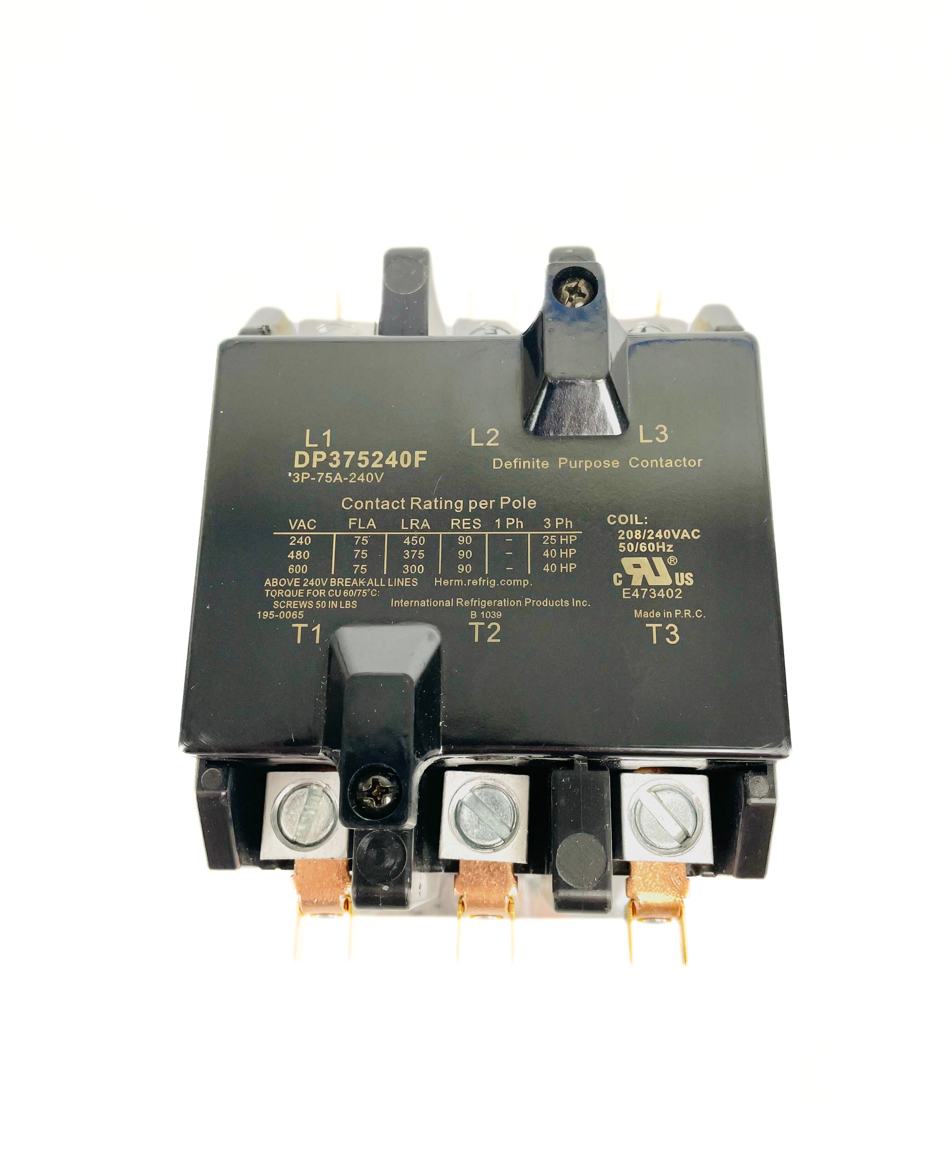 IRP 3 Pole 75 Amp 240V Contactor DP375240F