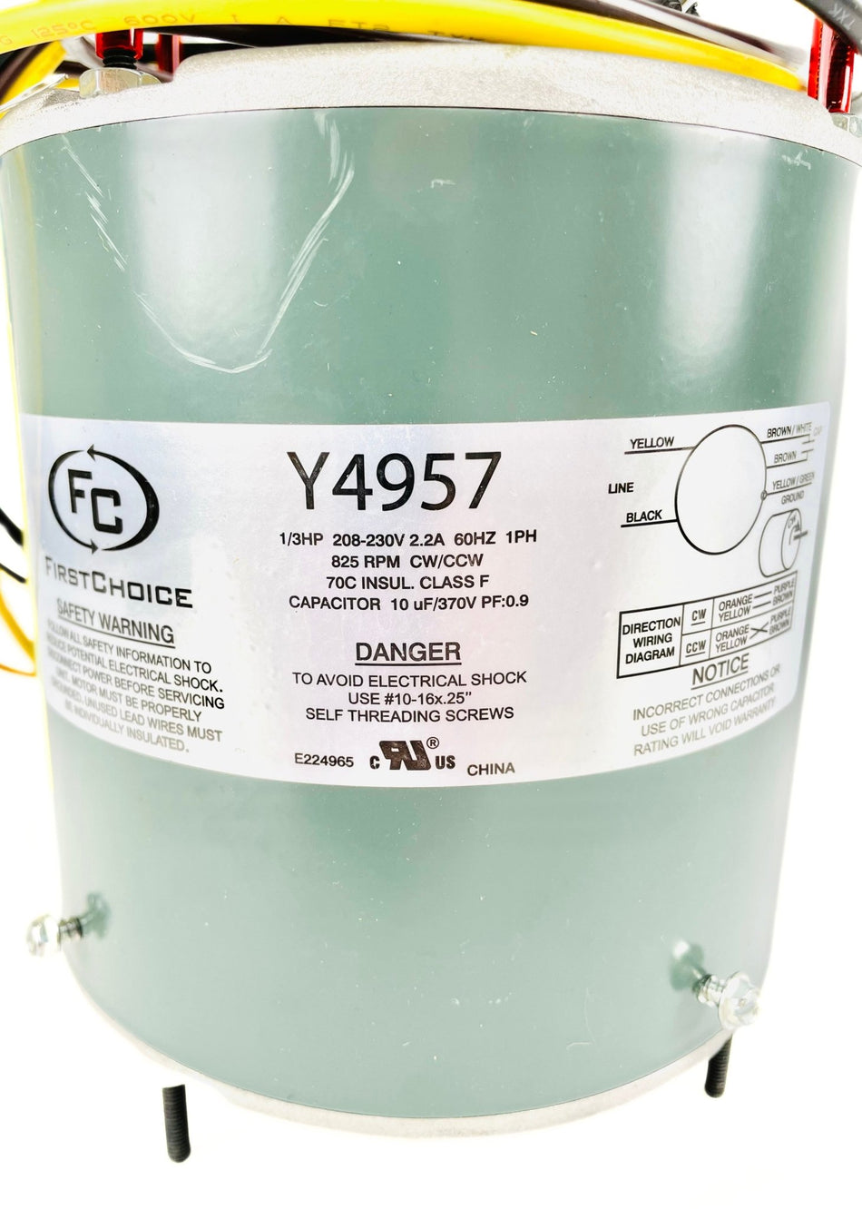 Lennox FirstChoice 1/3 HP 208/230V 825 RPM Condenser Fan Motor Y4957