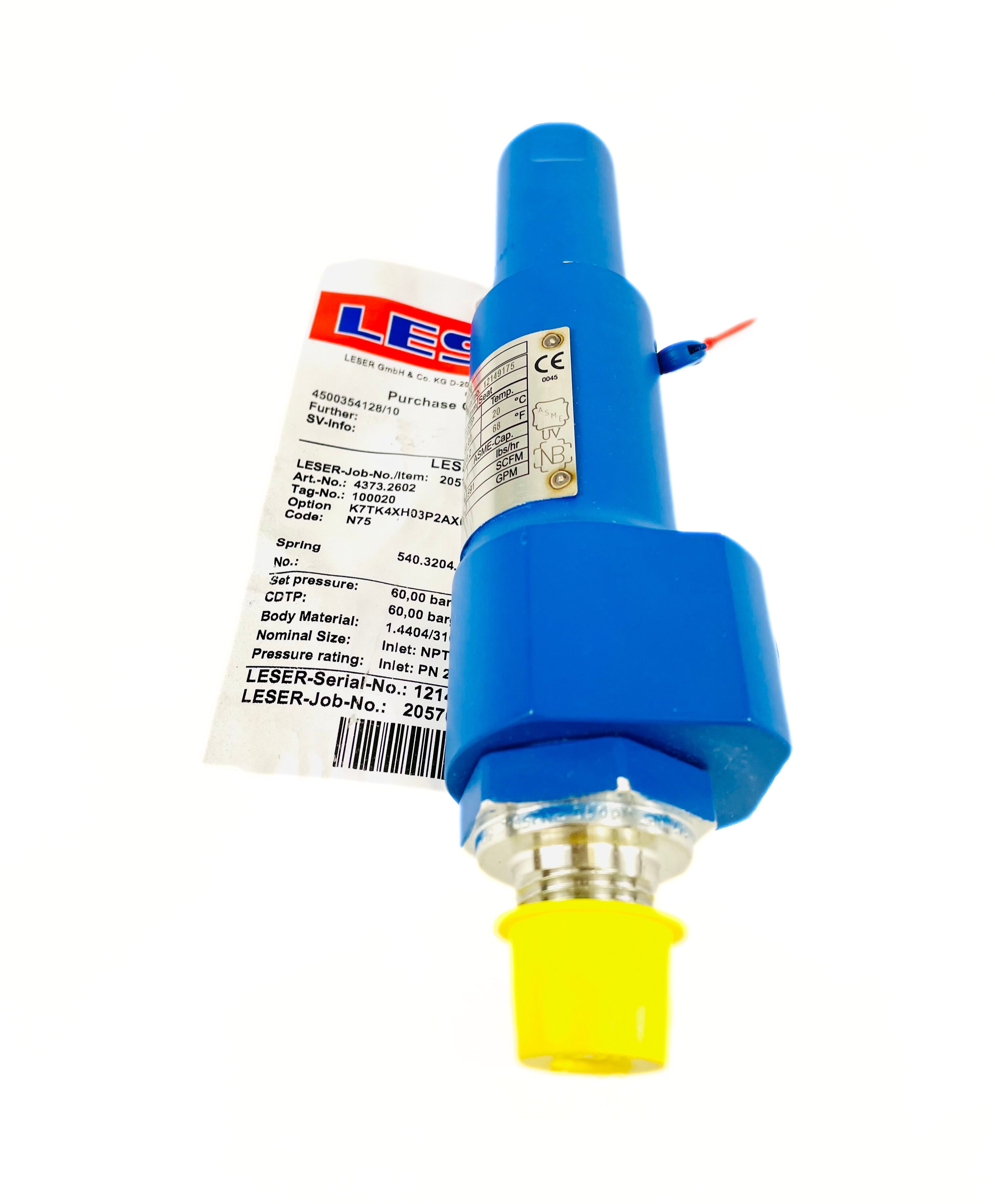 Leser 60 Bar Safety Relief Valve 4373.2602