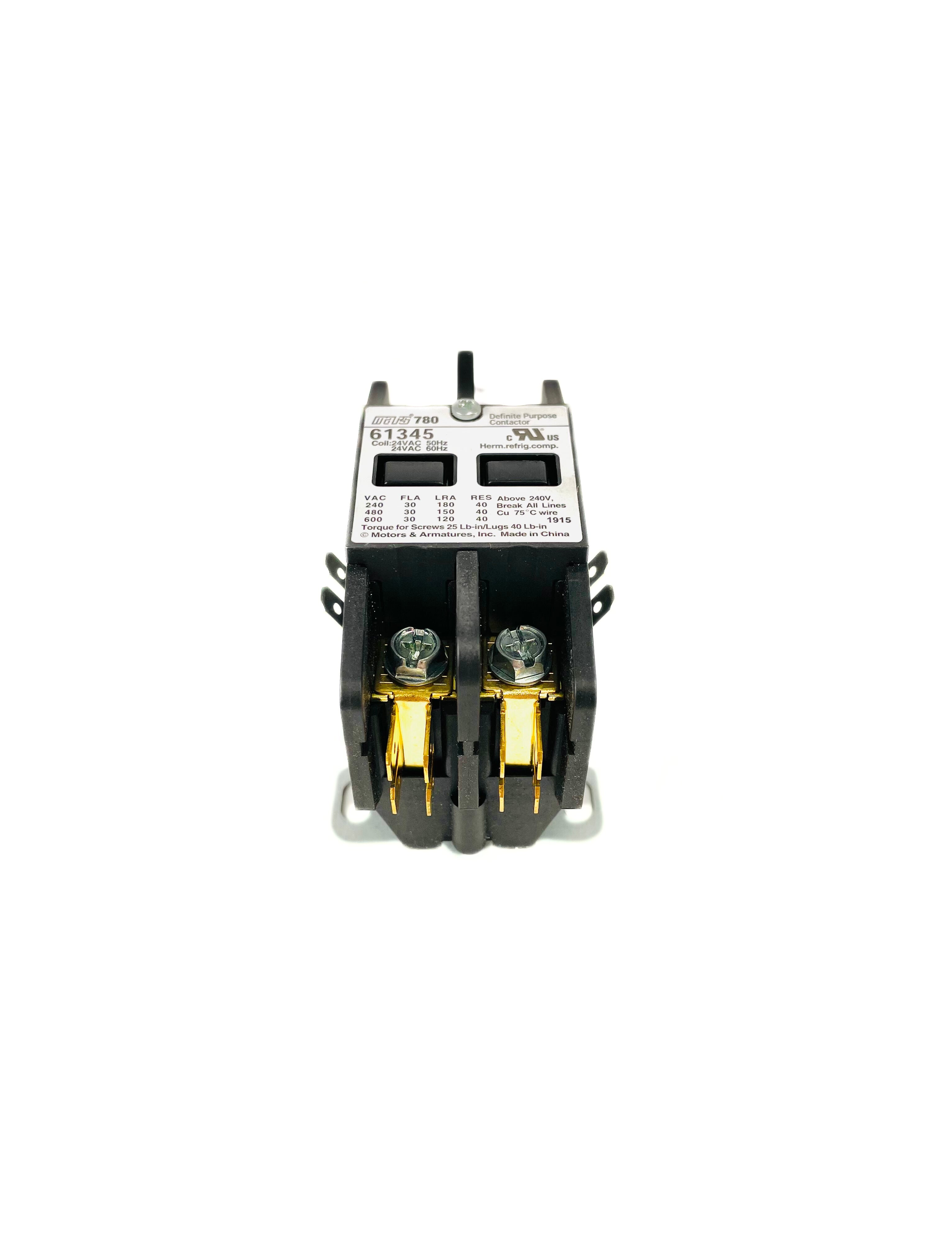 Mars 2 Pole 30 Amp 24V Definite Purpose Contactor 61345