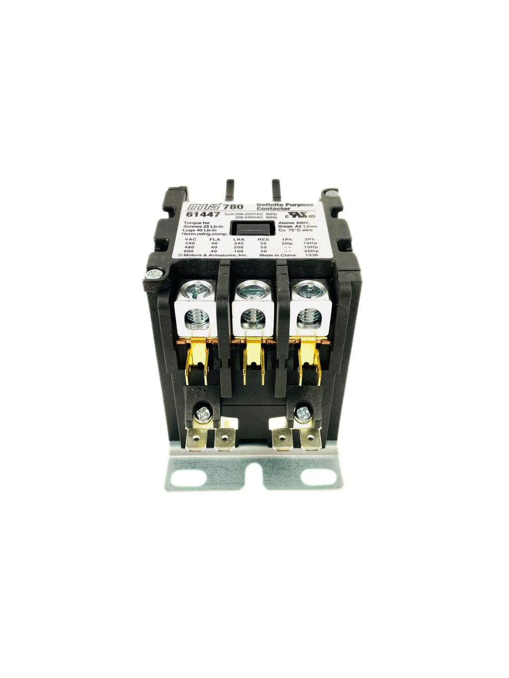Ex9CK30B20B7 Definite Purpose Contactor - 30 Amp, 2 NO, 24V Coil With Lug Terminals