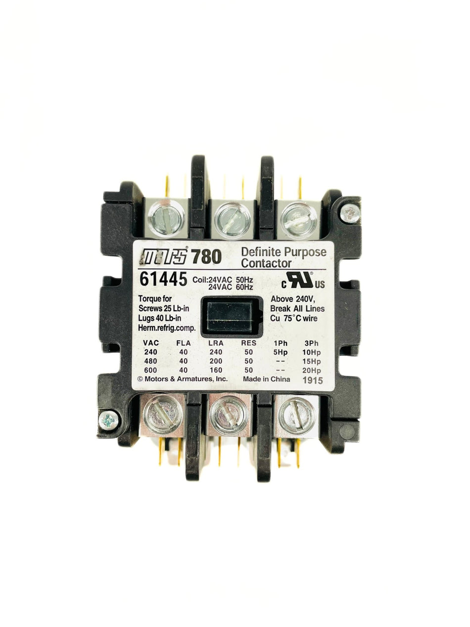 Mars 3 Pole 40 Amp 24V Definite Purpose Contactor 61445