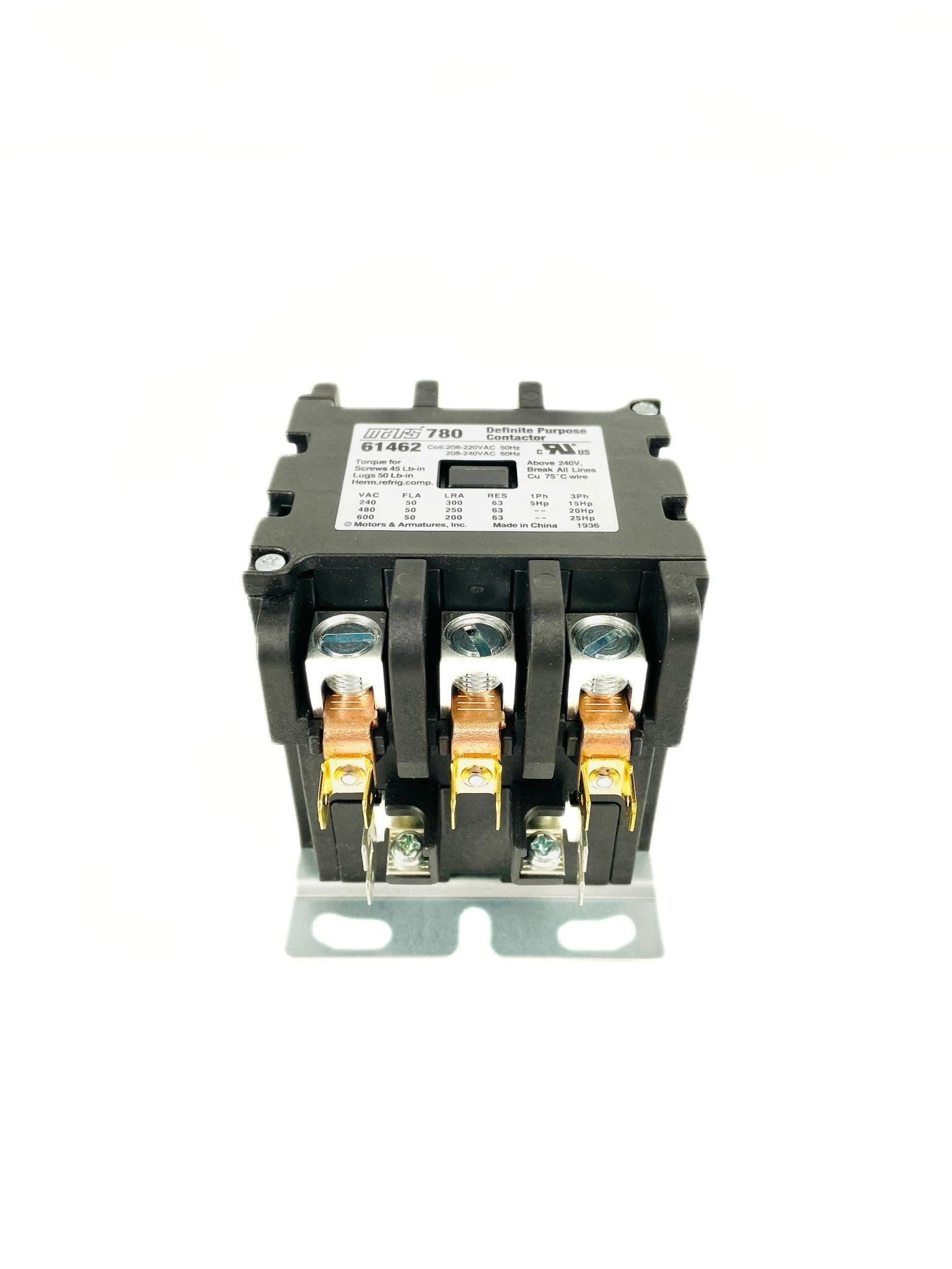 Mars 3 Pole 50 Amp 208-240V Contactor 61462