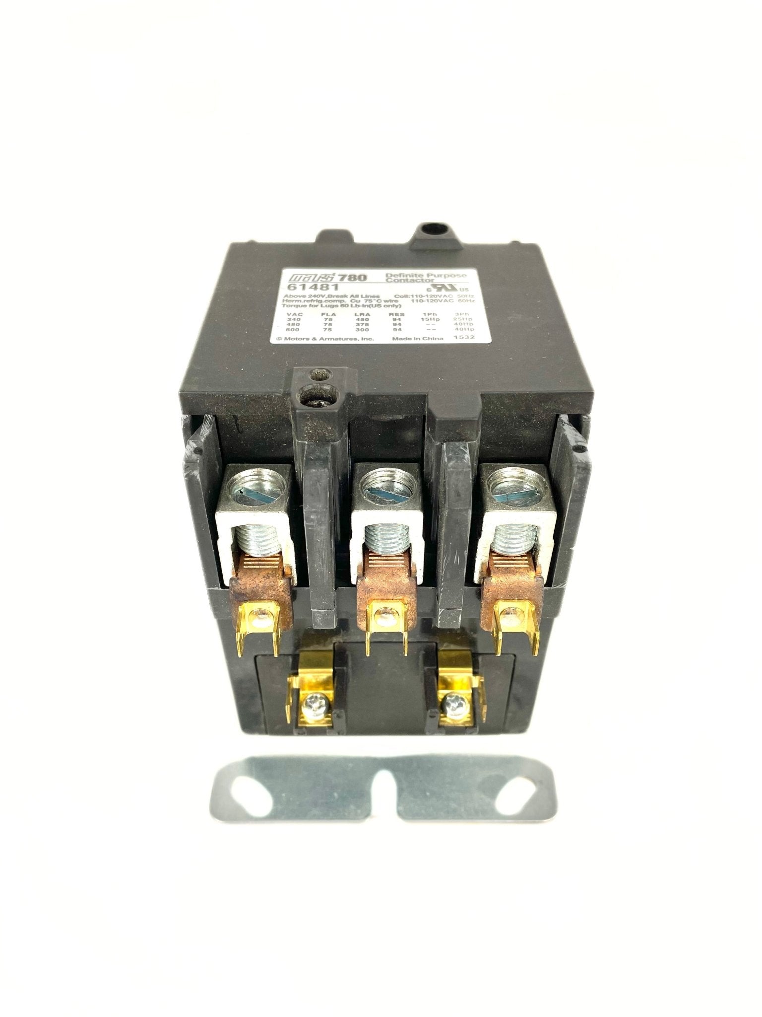 Mars 3 Pole 75 Amp 120V Box Lug Term Contactor 61481