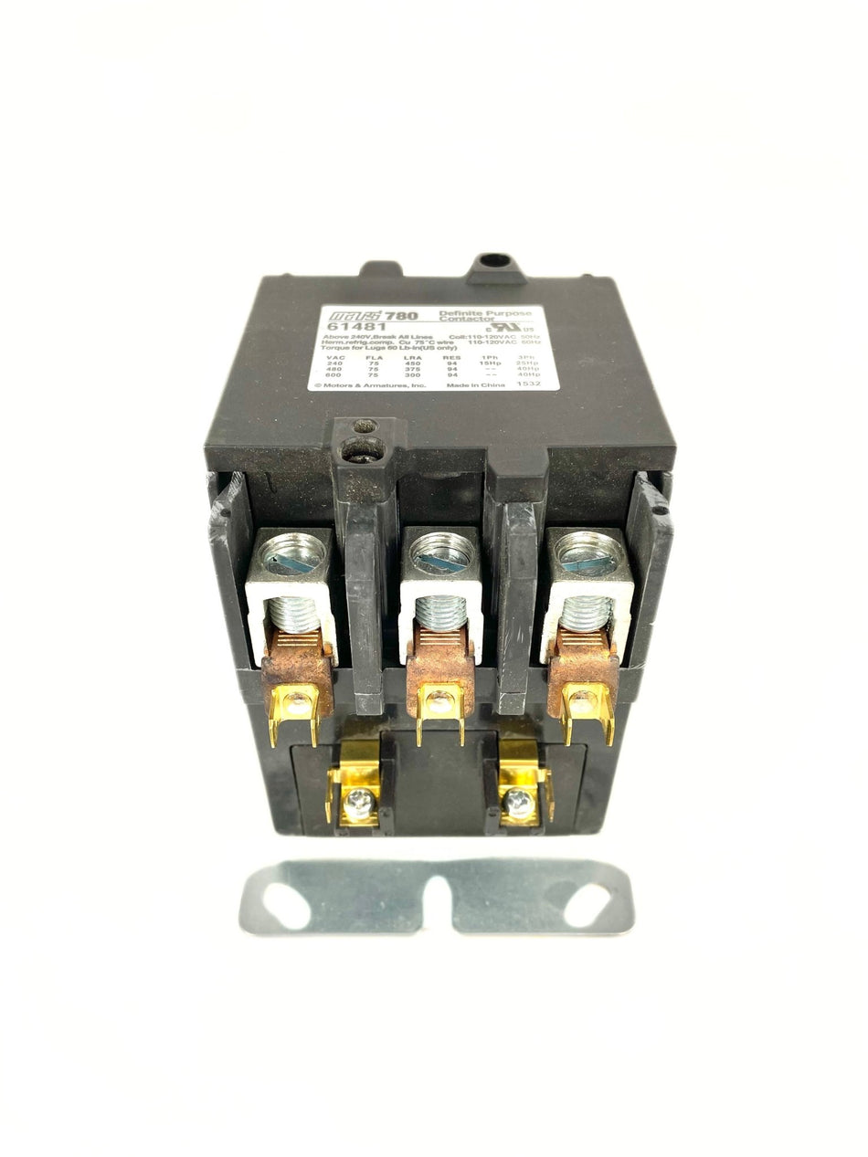 Mars 3 Pole 75 Amp 120V Box Lug Term Contactor 61481