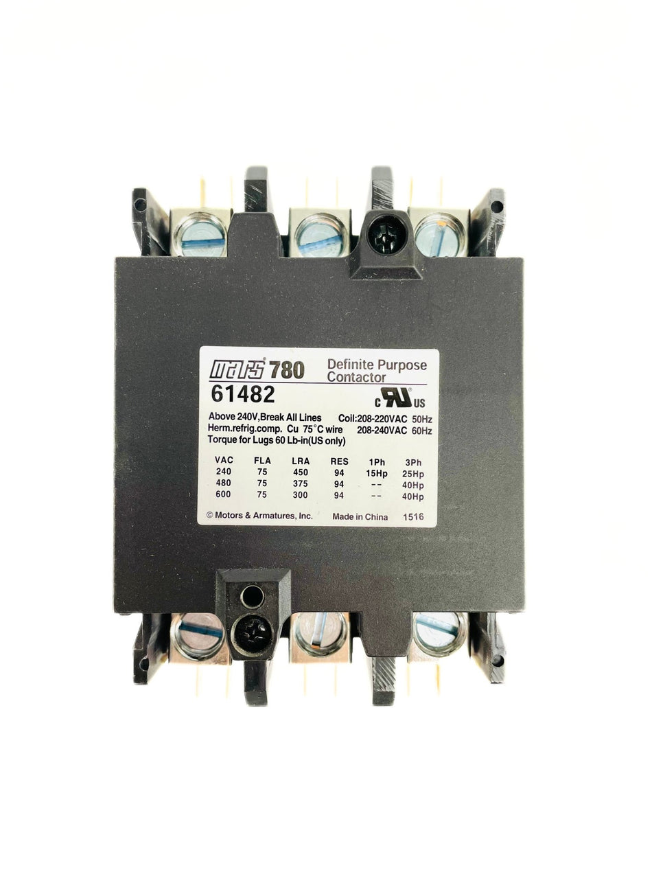 Mars 3 Pole 75 Amp 208-240V Contactor 61482