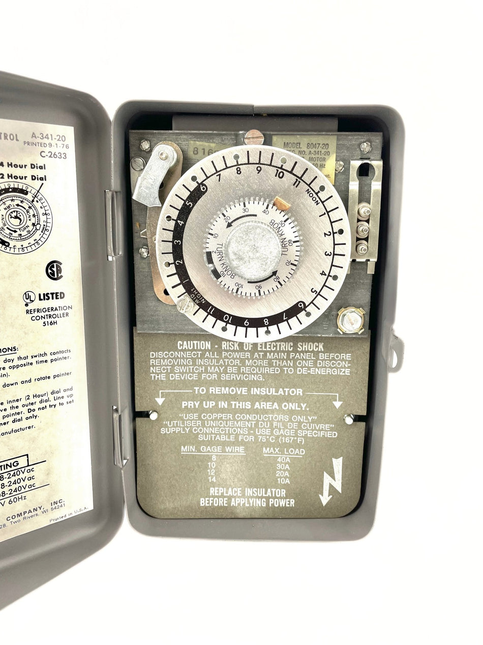Paragon 2 NO 1 NC 208240V Commercial Defrost Timer 8047-20