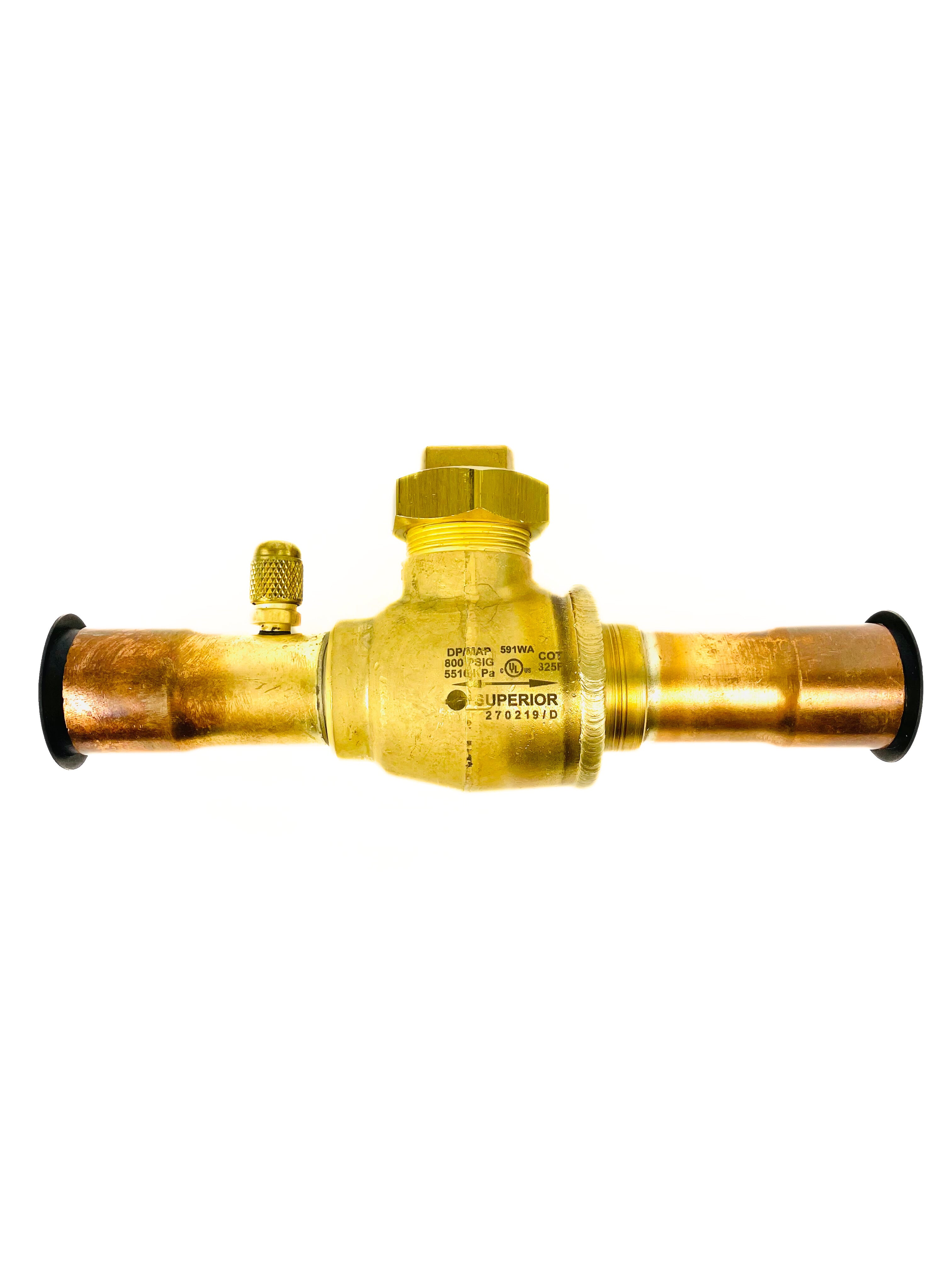 Superior Refrigeration 1-18 ODS Brass Ball Valve 591WAS-11ST