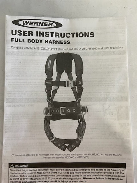 WERNER BASE WEAR STANDARD HARNESS WITH TONGUE BUCKLE LEGS - Commercial Climate Supply