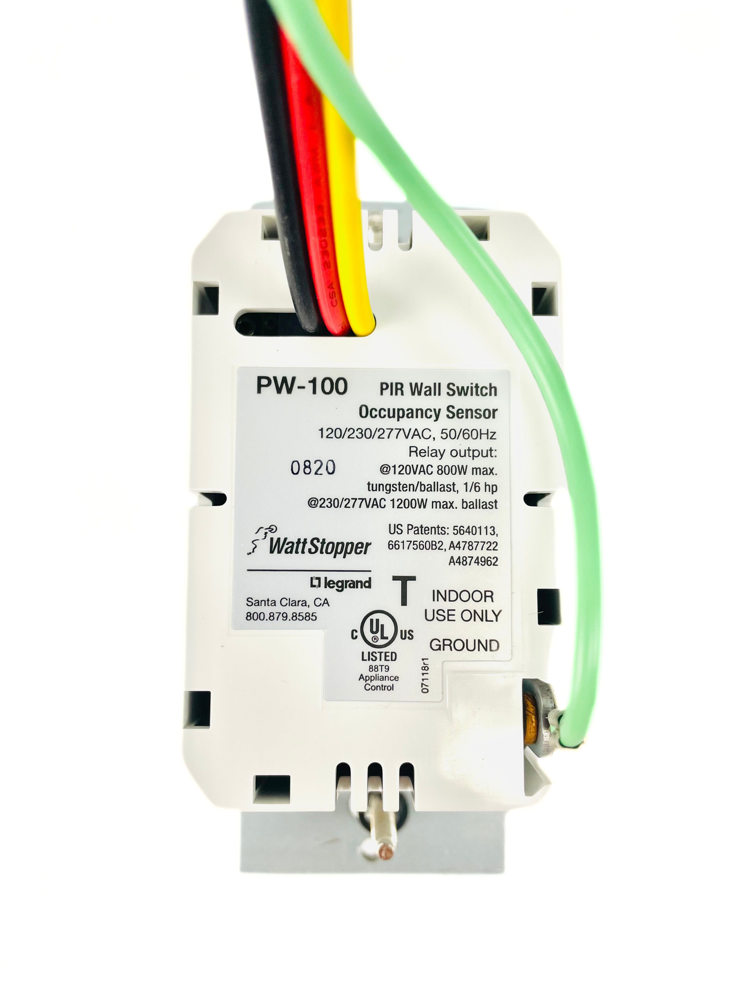 Watt Stopper Occupancy Sensor Wall Switch PW-100-W