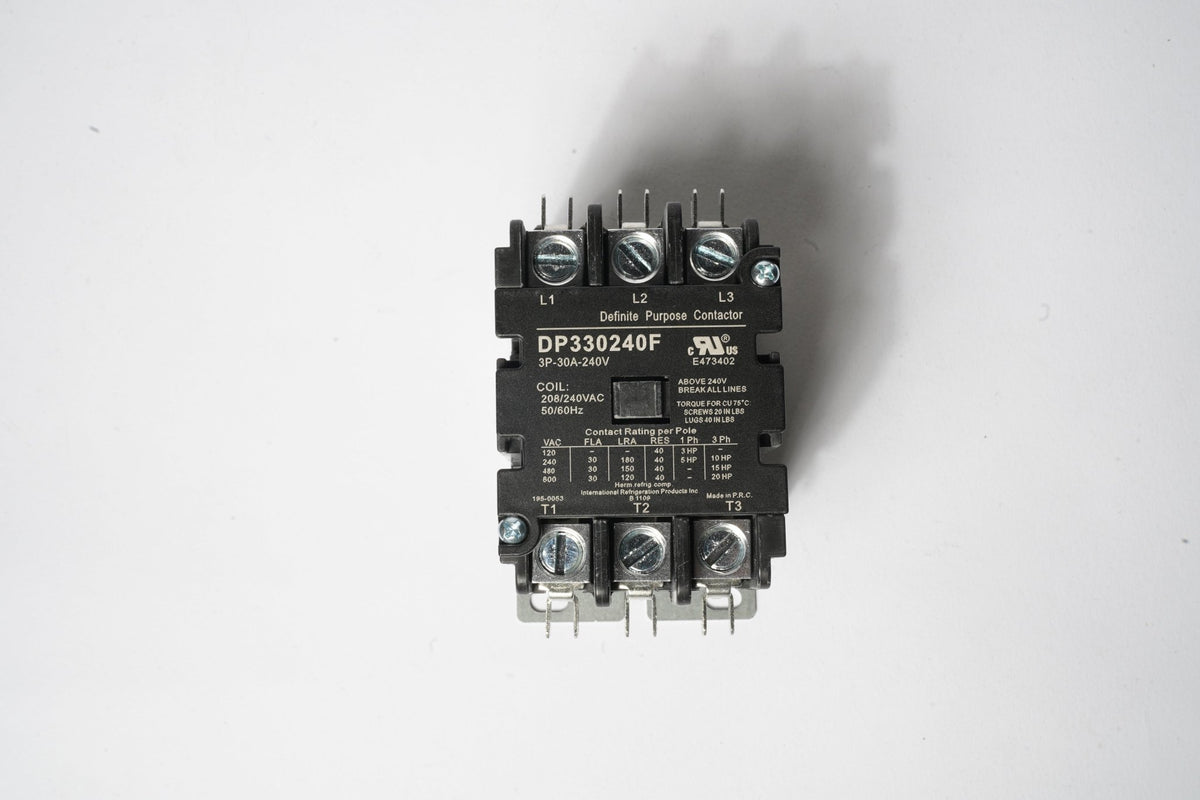 3-Pole 30A 240V Coil Contactor, DP330240F - Commercial Climate Supply