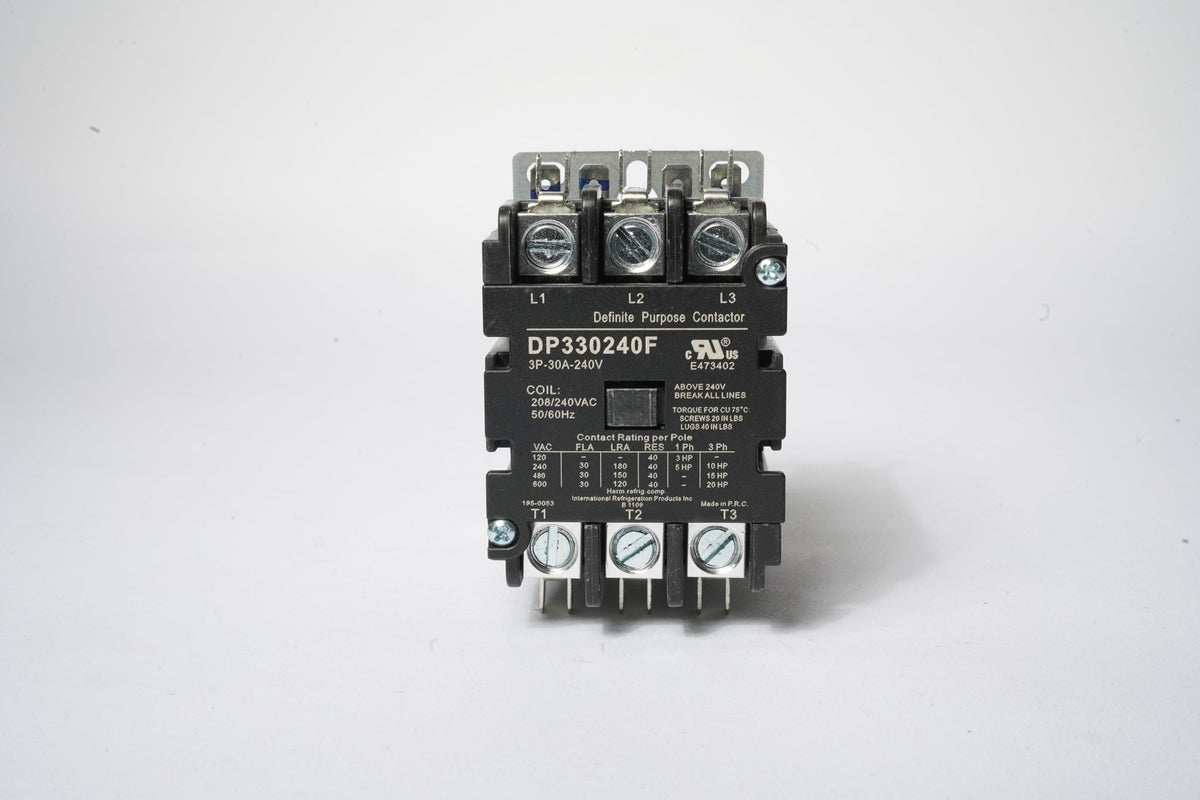 3-Pole 30A 240V Coil Contactor, DP330240F - Commercial Climate Supply