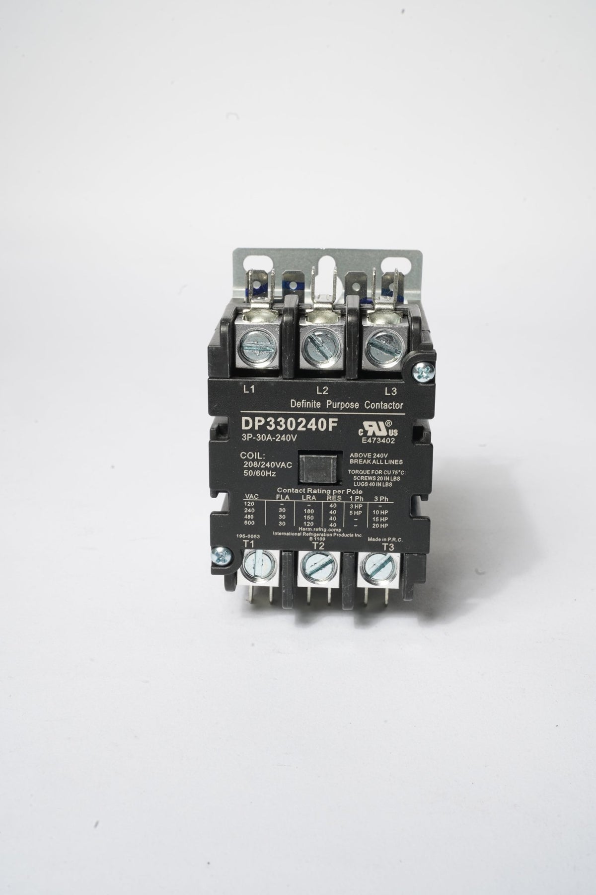 3-Pole 30A 240V Coil Contactor, DP330240F - Commercial Climate Supply